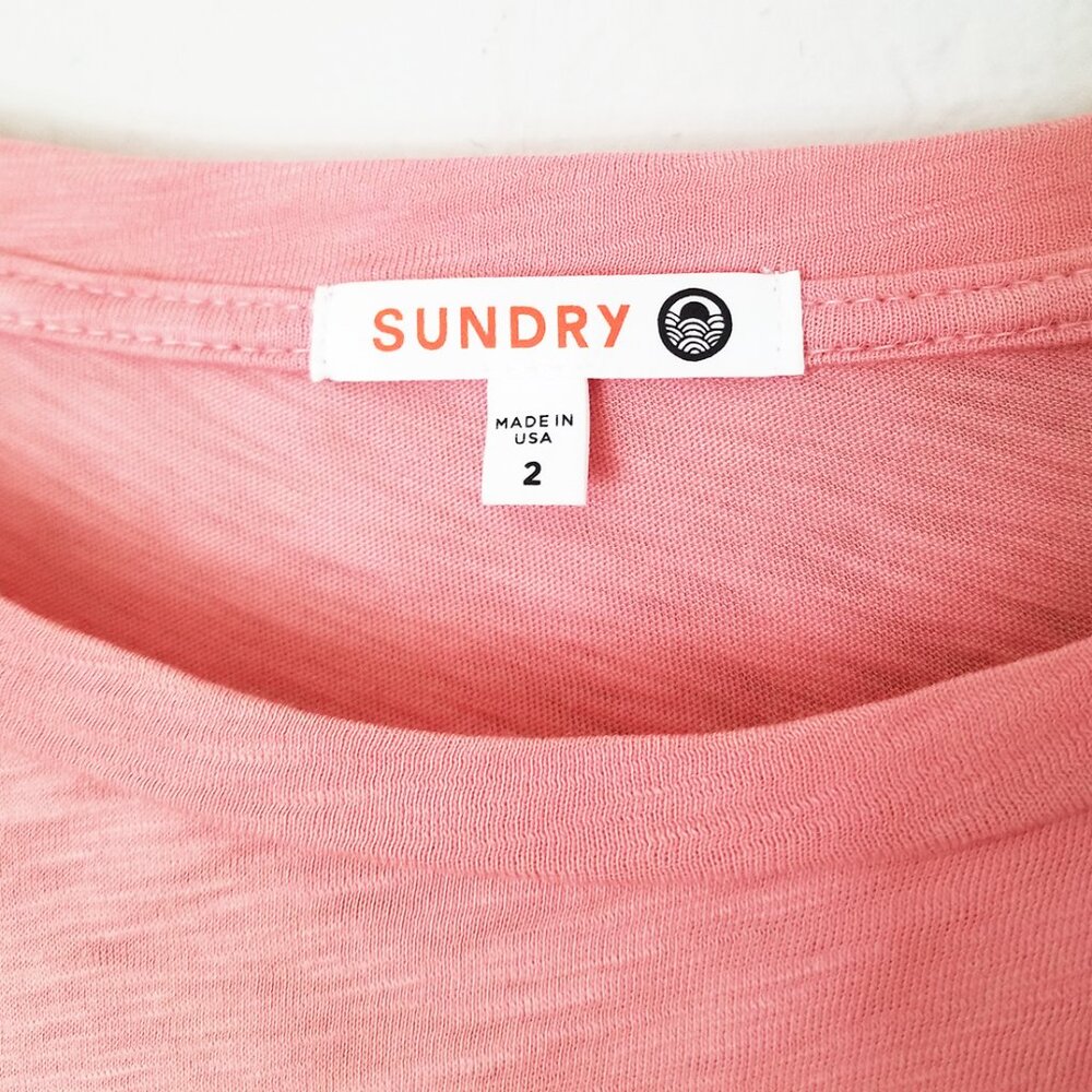 Anthropologie Sundry Tee T Shirt 100% Pima Cotton Let Love Win Embroidery Top M - Picture 7 of 14